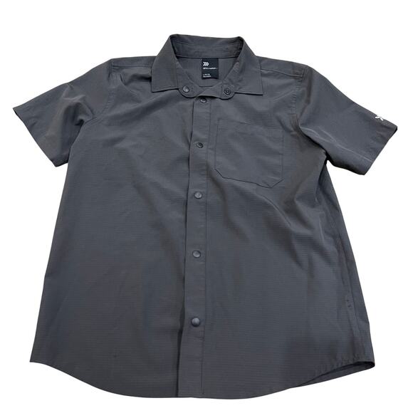 All in Motion Boys Dark Gray Lightweight Button Down Top Large 10/12 - Picture 1 of 2